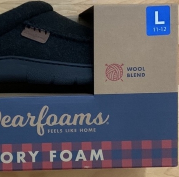 NEW! Dearfoams Men's Slippers Memory Foam Black Sizes S M L XL Fast Shipping NWT - Picture 6 of 8
